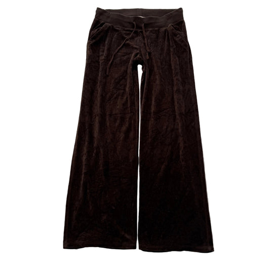 Juicy Couture Women's Brown Velour Flared Track Pant Loungewear Pockets Size M