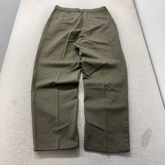 Unbranded Olive Pleated Cotton Chino Pants Size 34x32 photo 2