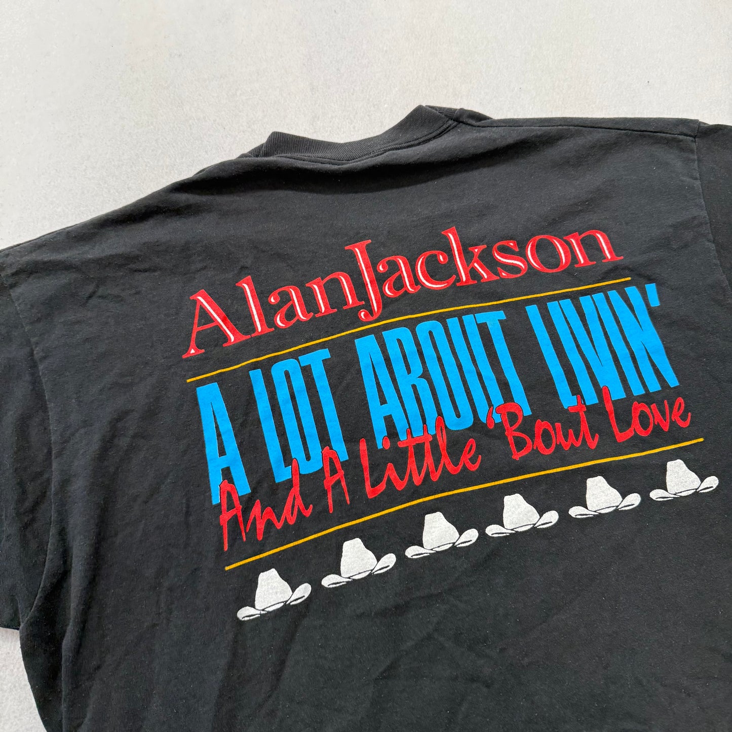 Fruit Of The Loom Alan Jackson Men's Black Cotton T-Shirt Graphic Tee Size XL
