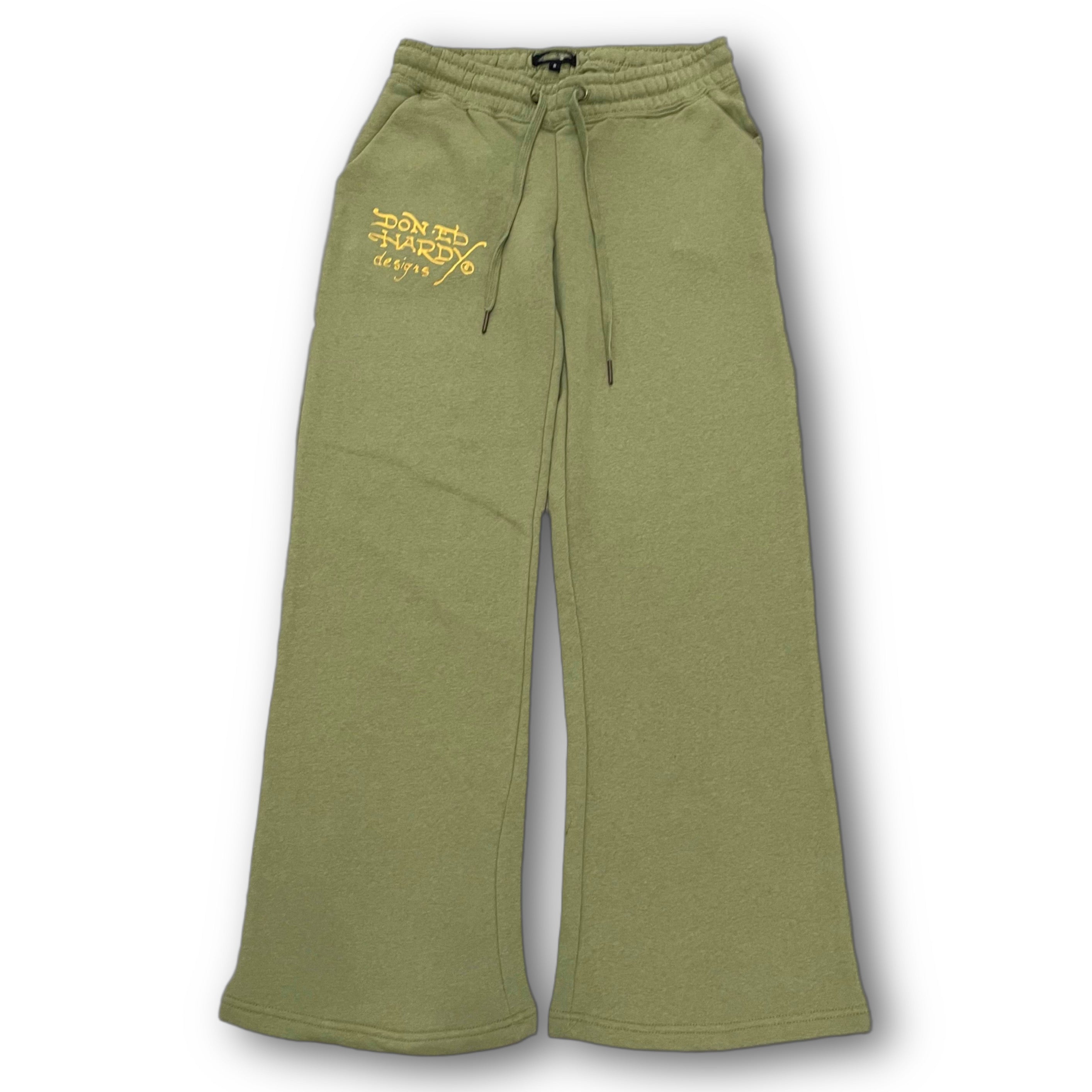 ED HARDY “Broken Hearts” SAGE FLARED PANTS