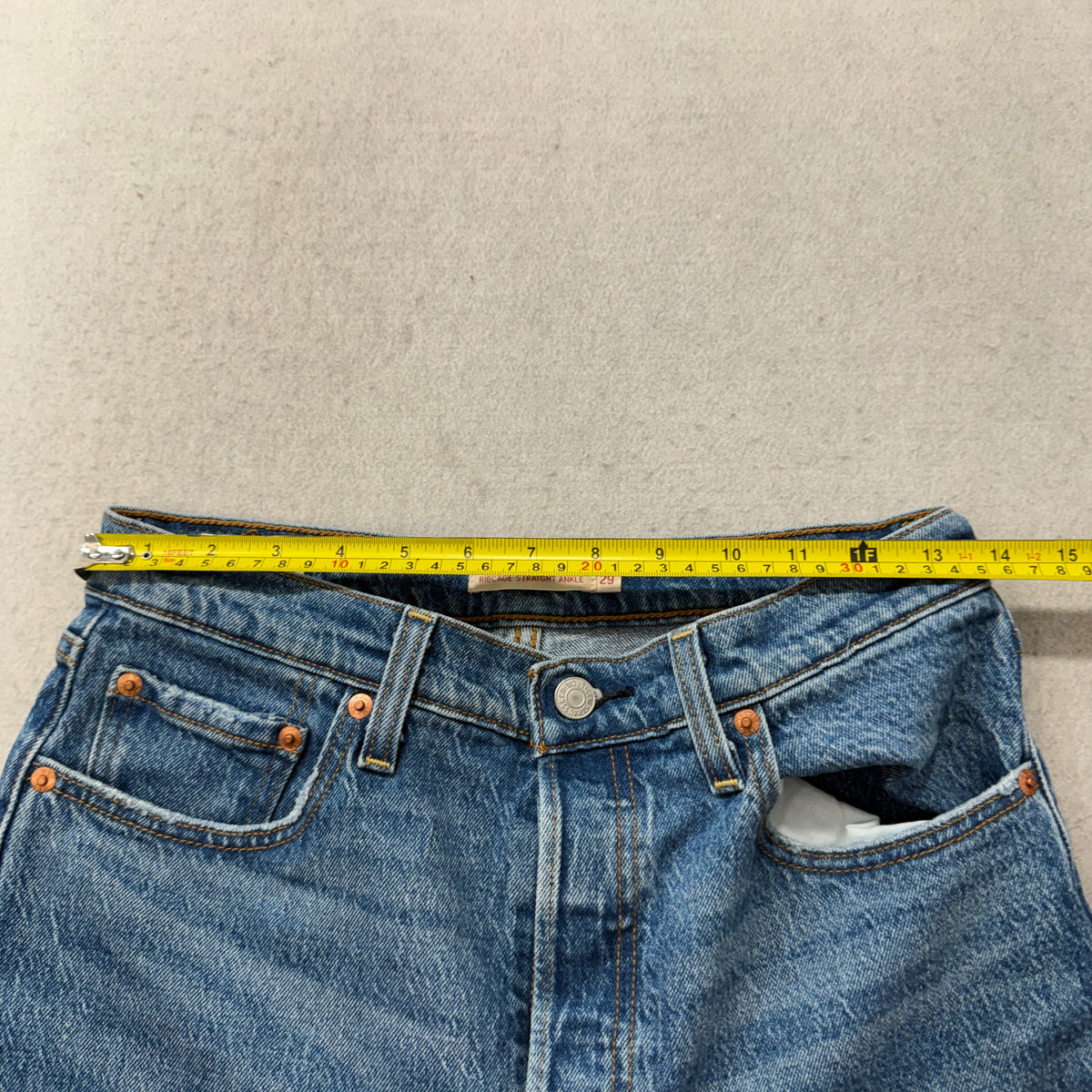 Levi's Ribcage Straight Ankle Jeans Women's Medium Wash High Rise Size 29x29 photo 5