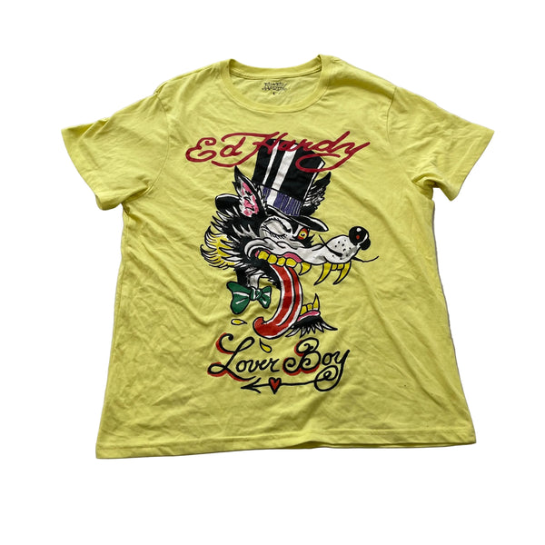 Ed Hardy Yellow Cotton T-Shirt, size L – main photo