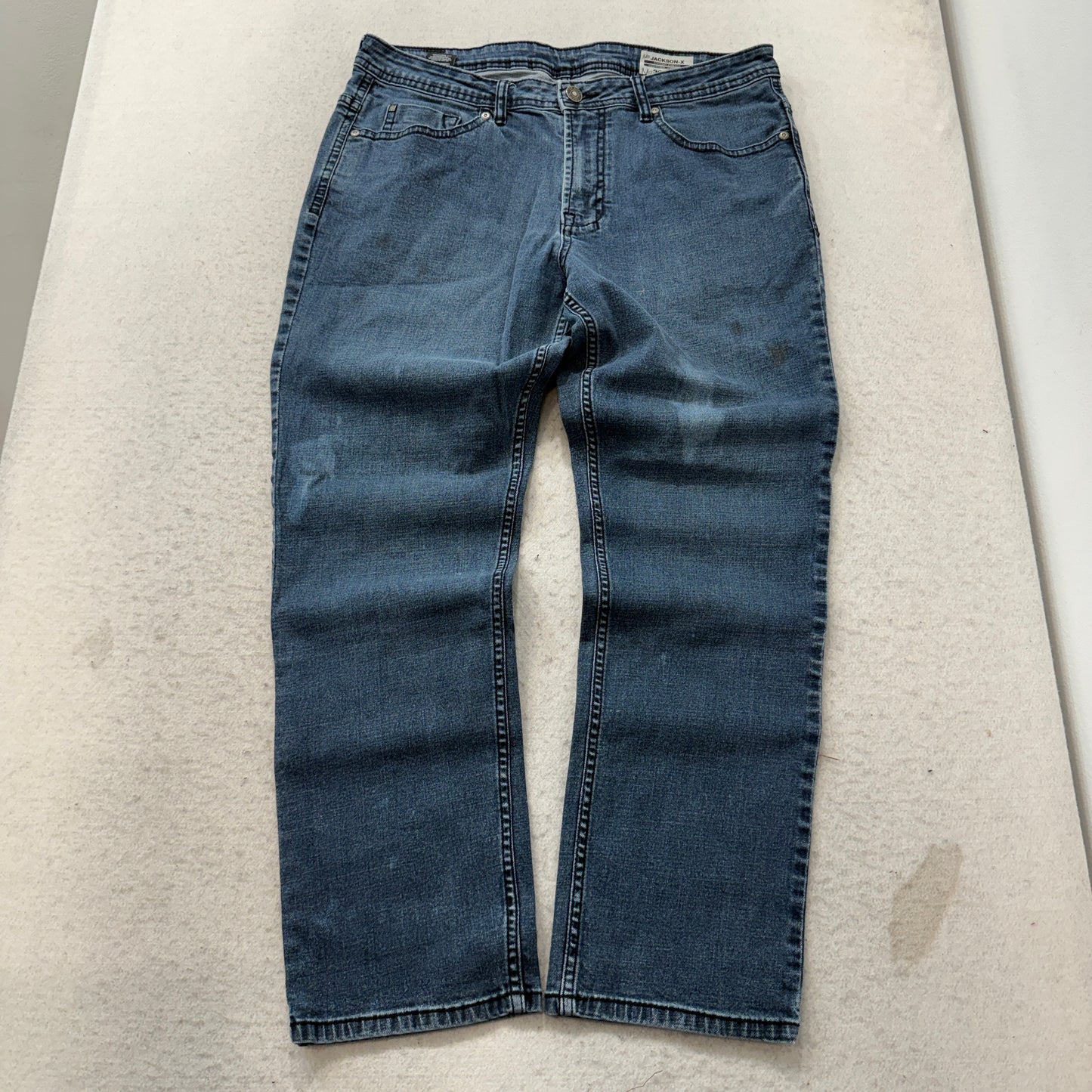 Buffalo David Bitton Jackson-X Men's Blue Denim Jeans Zip-Fly Stretch Size 36x30