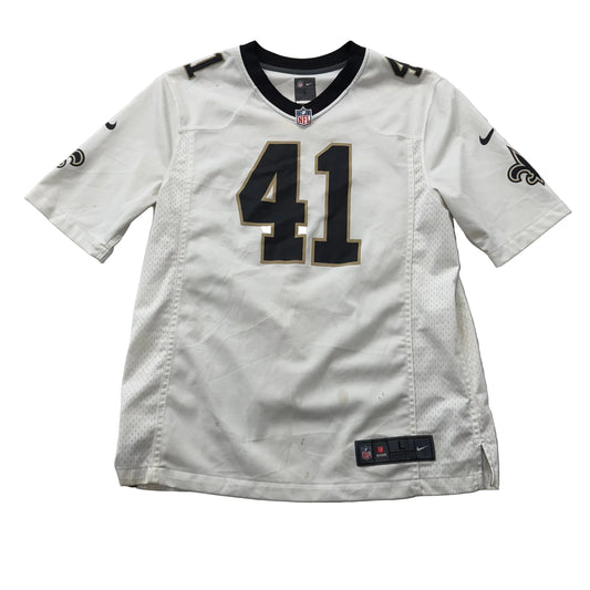 Nike Alvin Kamara New Orleans Men's White Cotton T-Shirt Short Sleeves Size L