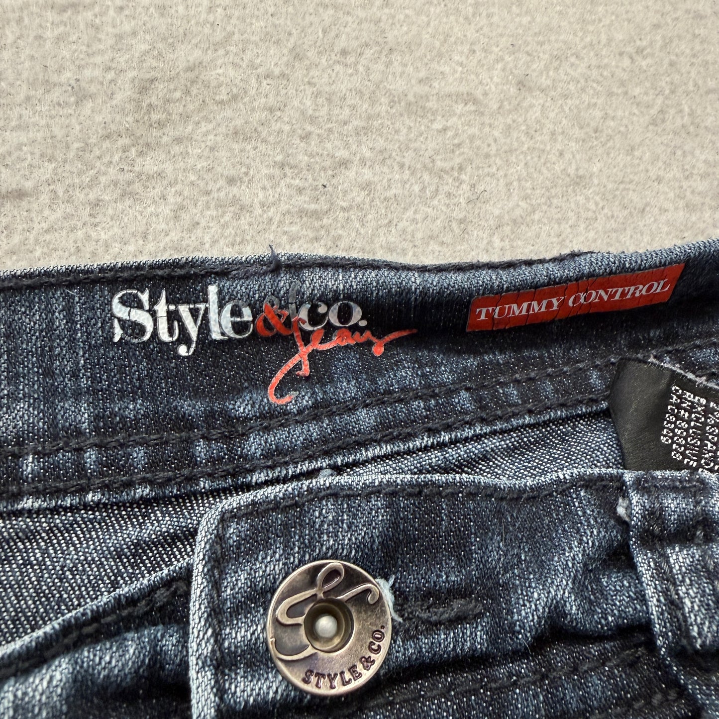 Style & Co. Tummy Control Women's Blue Denim Jeans Zip-Fly Pocket Classic Size 8