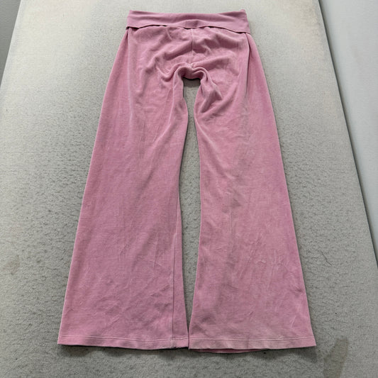 Victoria's Secret PINK Women's Pink Velour Track Pant Wide Leg Athleisure Size S