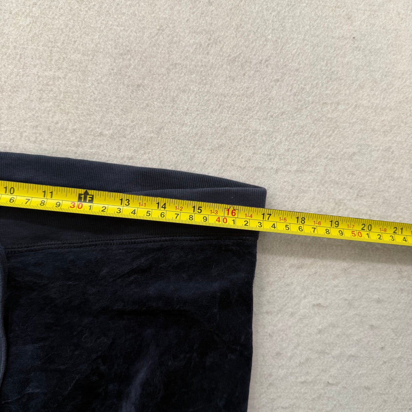 Vintage Juicy Couture Women's Navy Velour Flared Track Pants Loungewear Size S