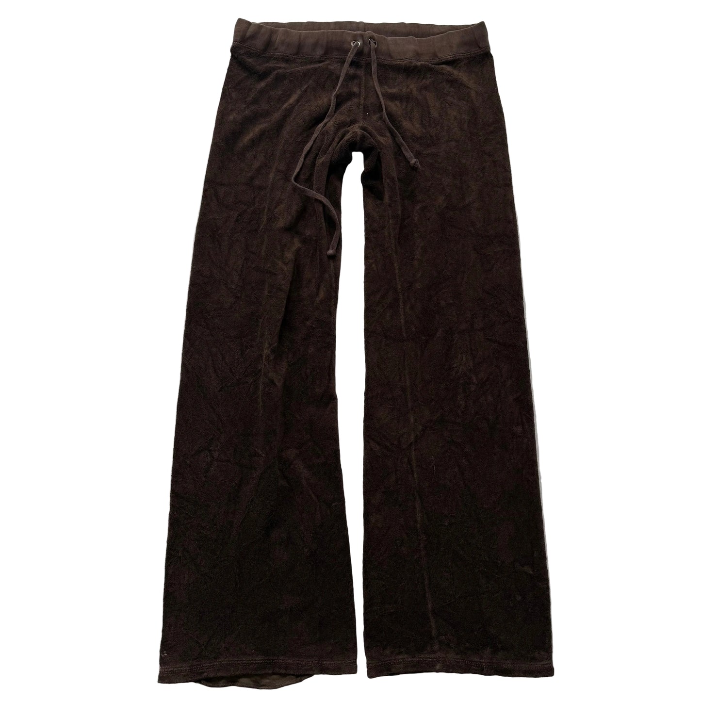 90s Juicy Couture Women's Brown Terrycloth Flared Track Pant Loungewear Size S
