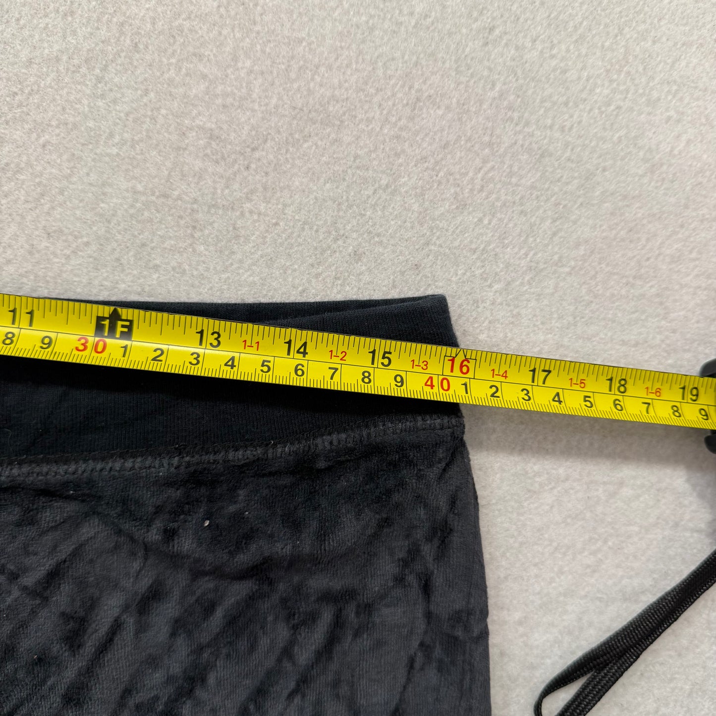 Juicy Couture Womens Black Velour Flared Wide Leg Track Pant Low Rise Y2K Size M