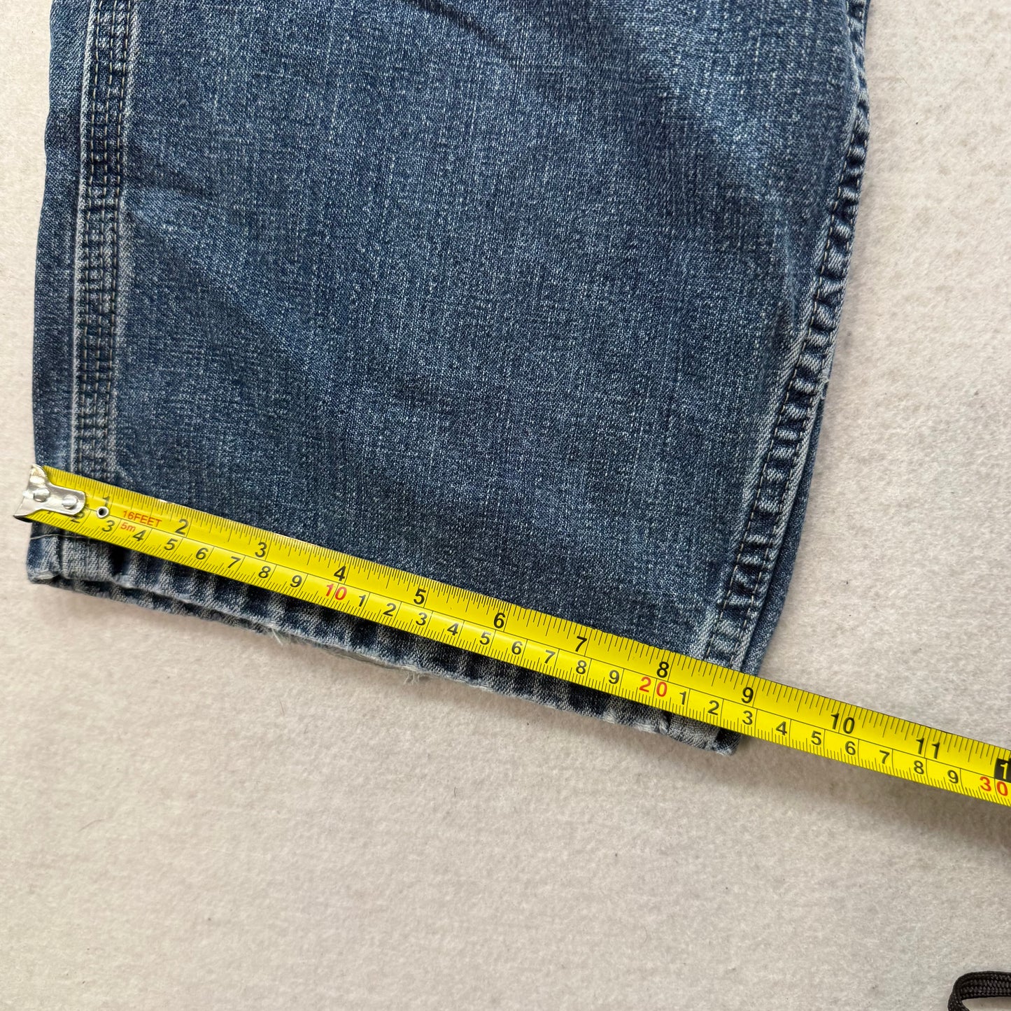 Lee Men Medium Blue Denim Baggy Straight Leg Carpenter Jeans Hammer Loop Size 40