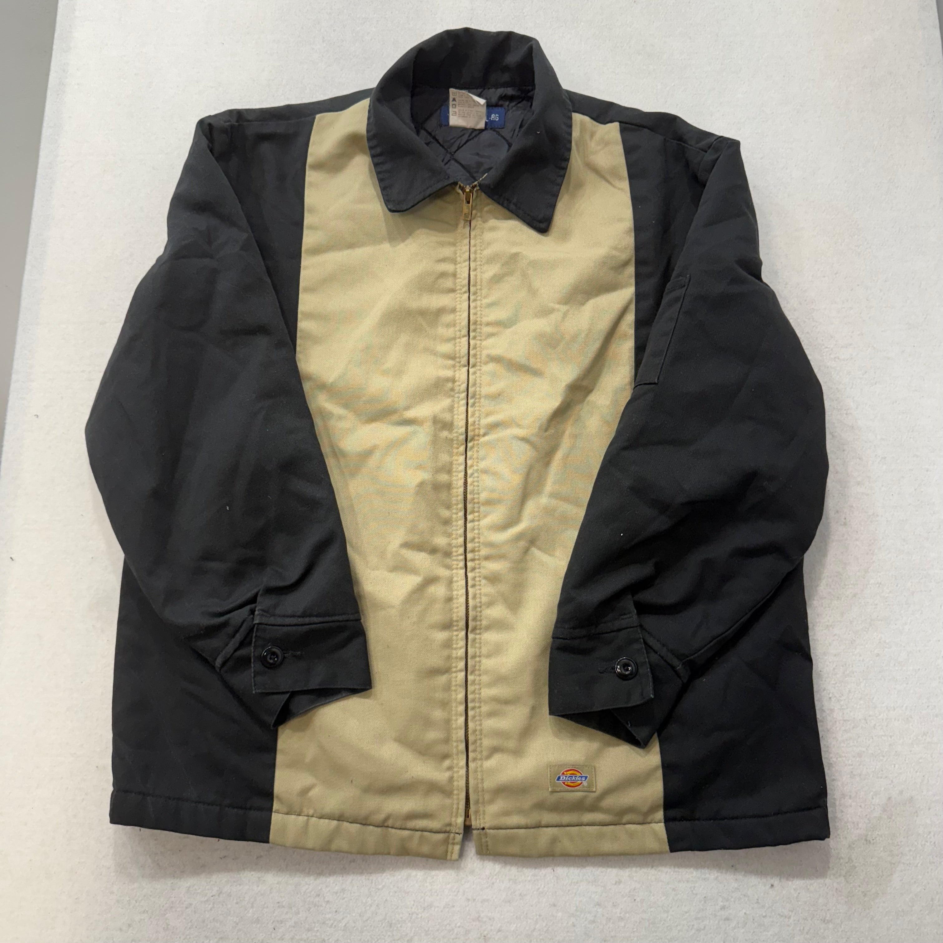 Dickies Men's Black Tan Quilted Lined Full-Zip Workwear Eisenhower Jacket Size L