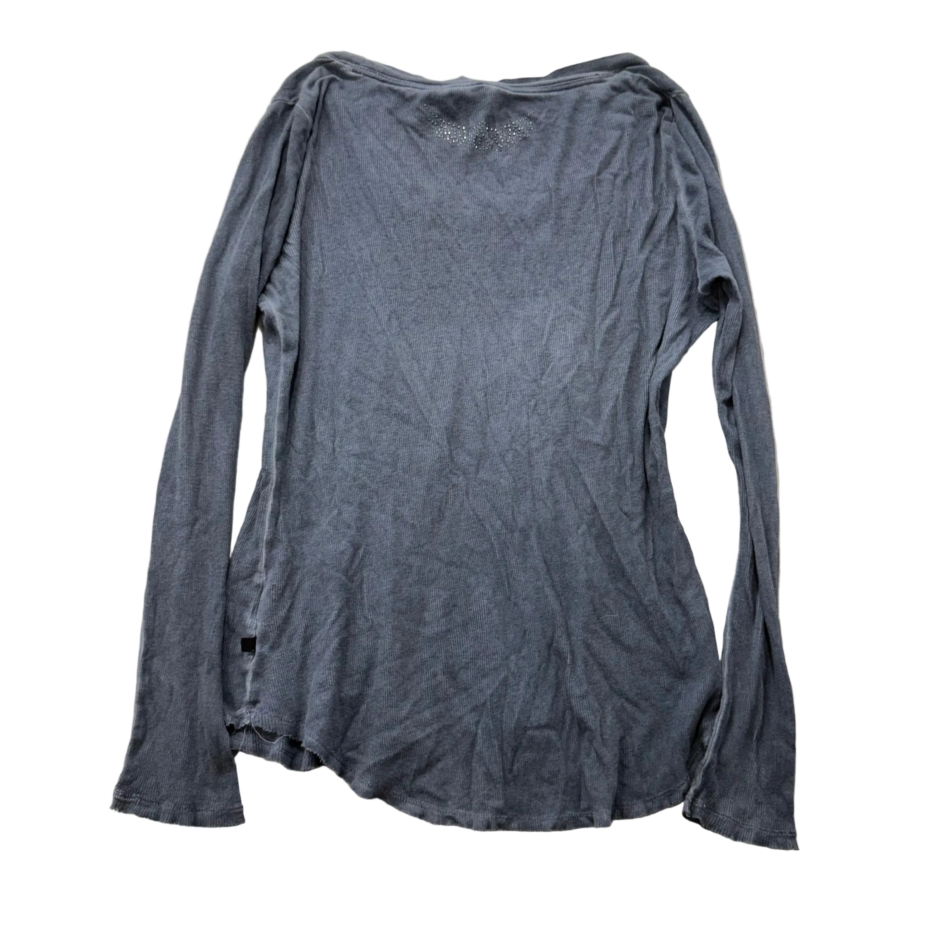 Rock & Republic Womens Faded Slate Cotton T-Shirt High-Low Hemline Preppy Size L