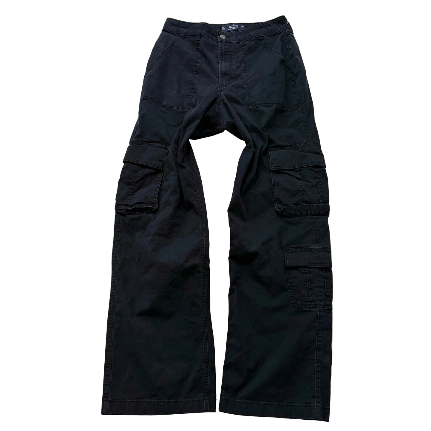Hollister Black Cargo Pants High Rise Utility Style Size 30