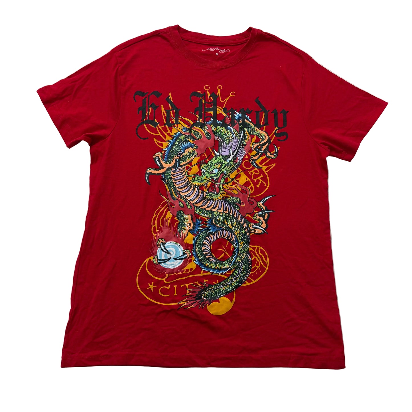 Ed Hardy Red Dragon Graphic T-Shirt Size M