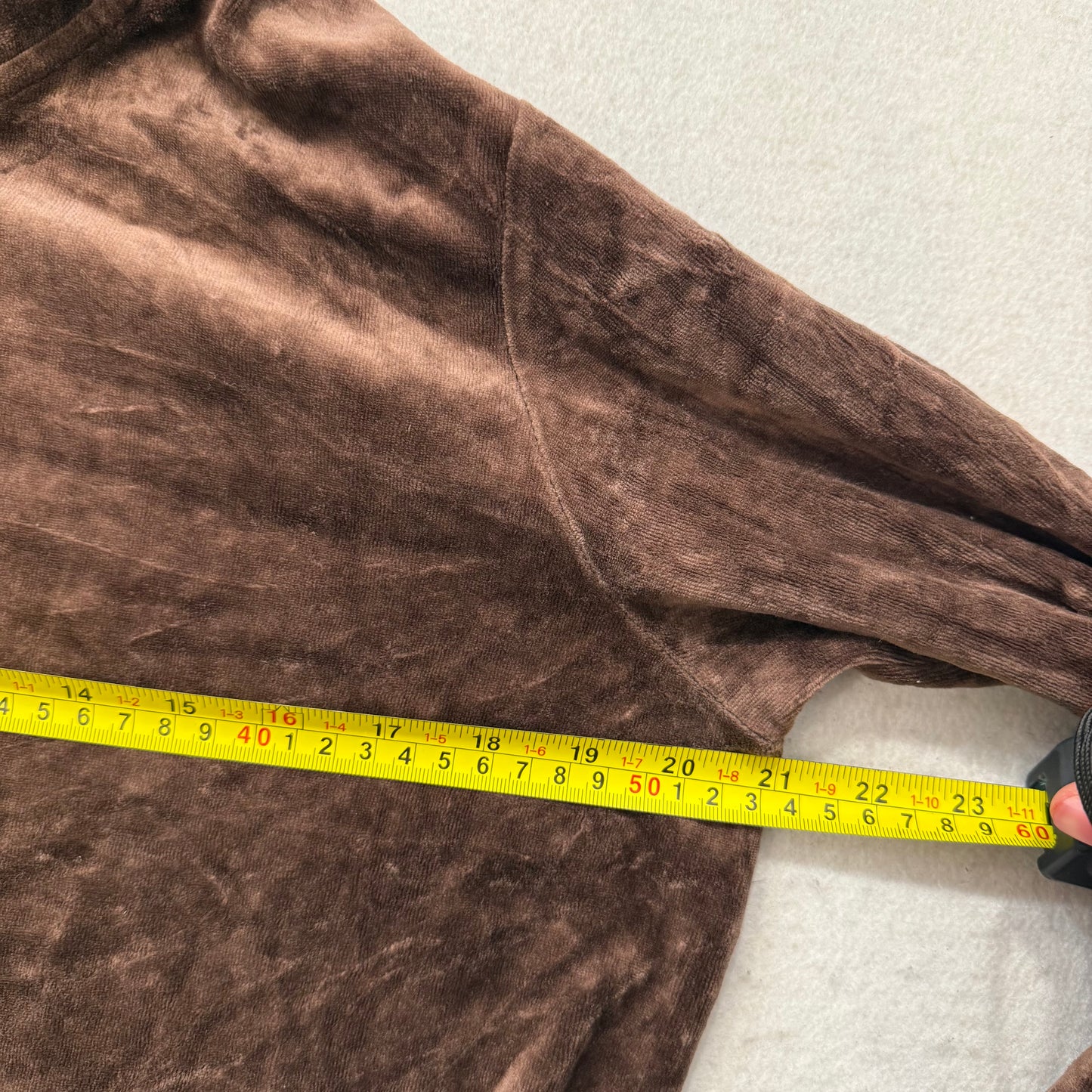 Juicy Couture Brown Velour Tracksuit Set Zip-Up Hoodie & Drawstring Pant Size M/L