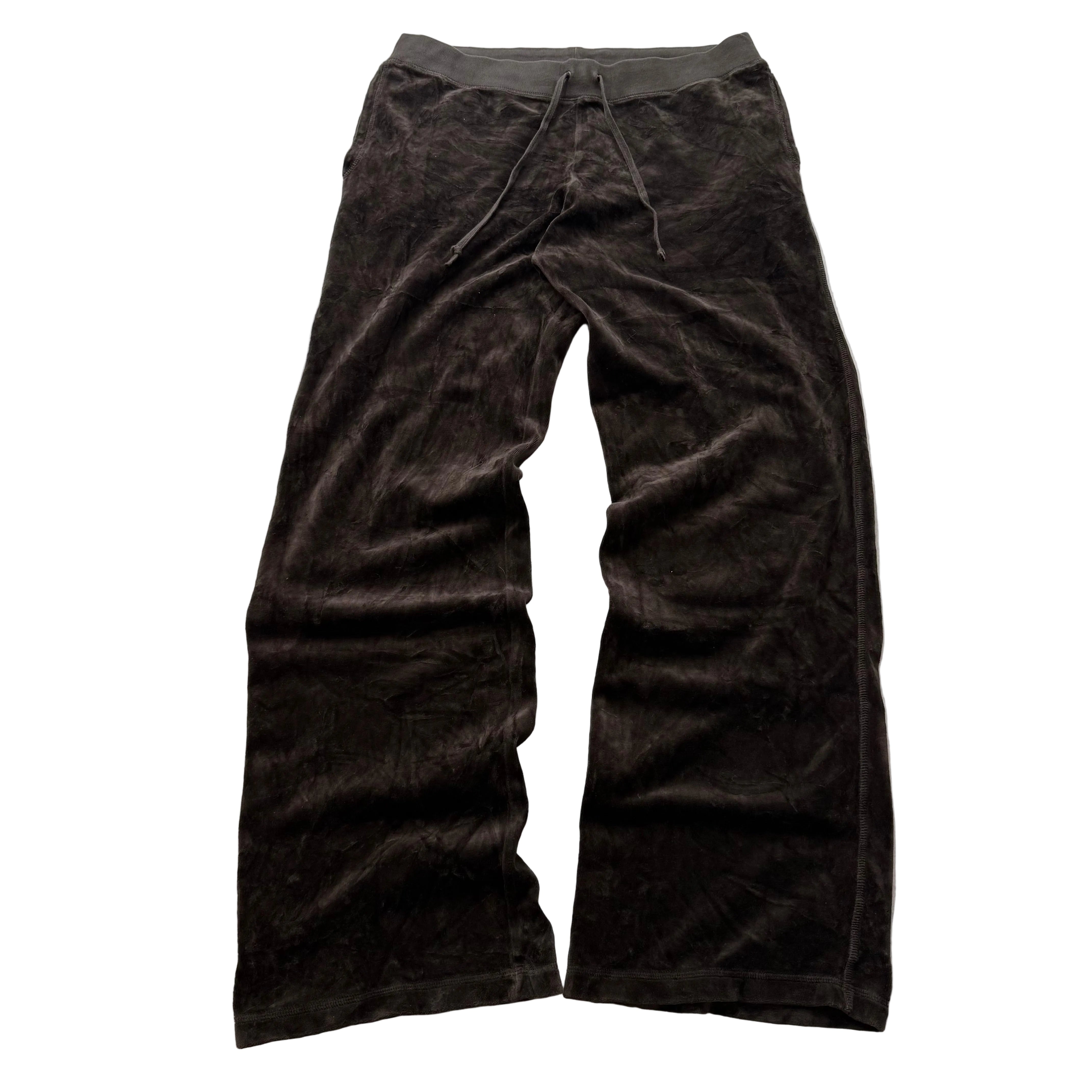 Juicy Couture Women's Dark Brown Velour Flared Leg Track Pants Drawstring Size L