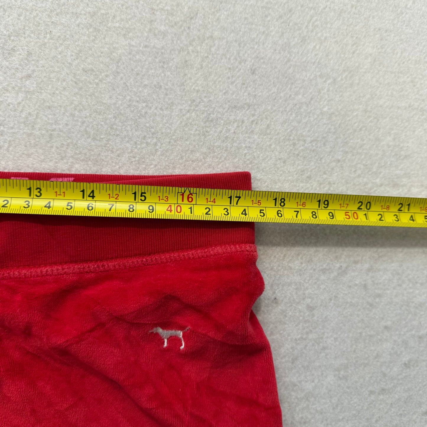 PINK By Victoria’s Secret Red Velour Track Pants Drawstring Loungewear Size L