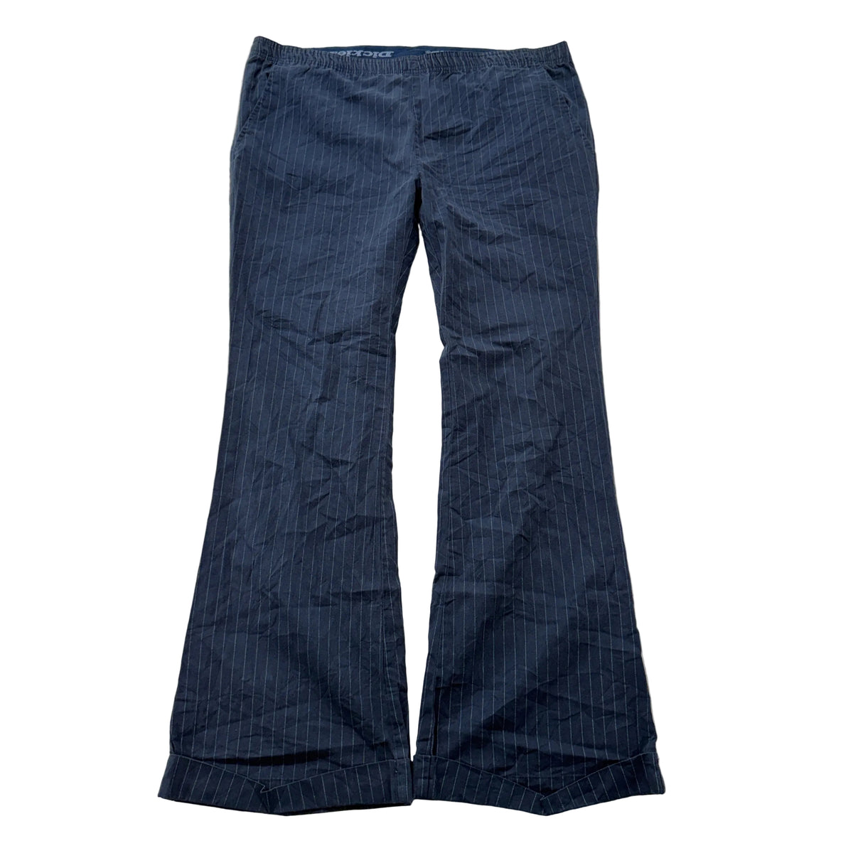 Dickies Womens Navy Pinstripe Flare Pants Size S photo 1