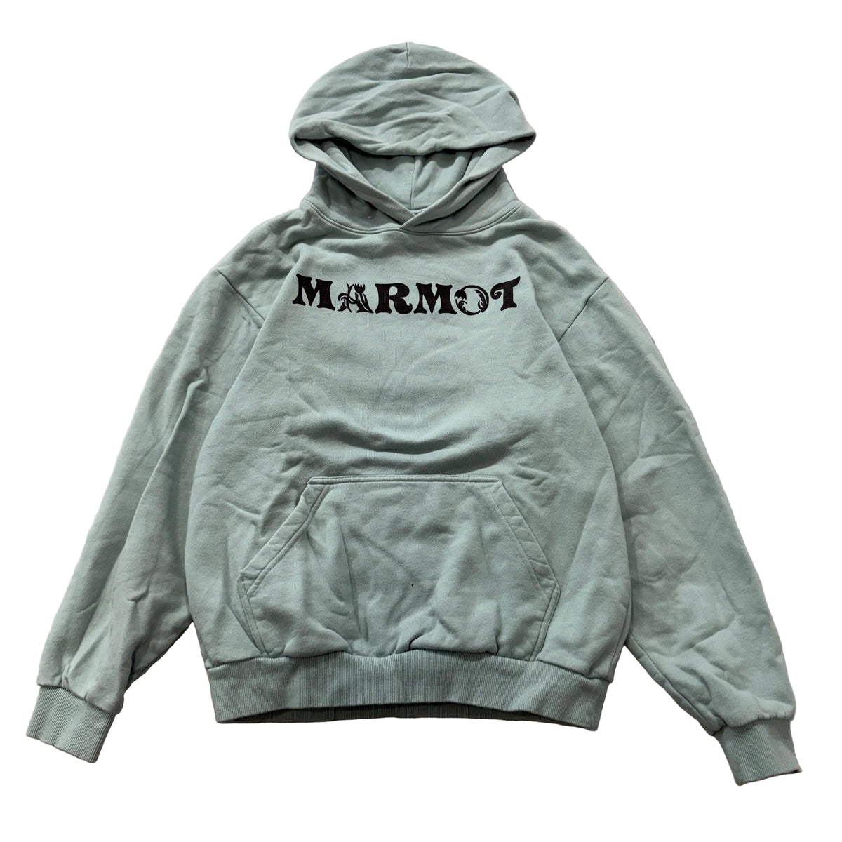 Marmot Mountain Works Men's Sage Green Pullover Hoodie Kangaroo Pocket Size XS