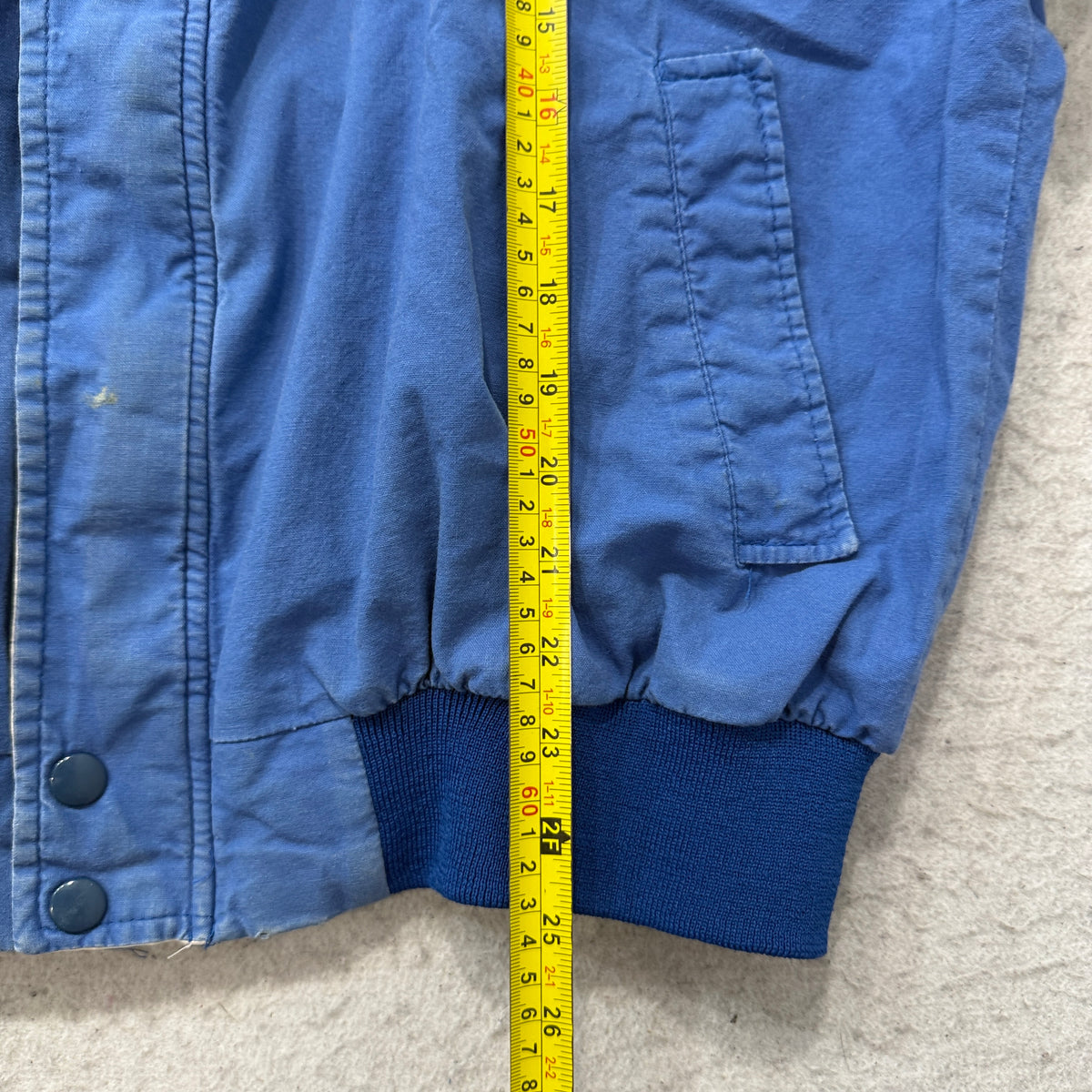 Ownco Marketing Vintage Blue Bomber Jacket Safety Embroidered USA Size L photo 5