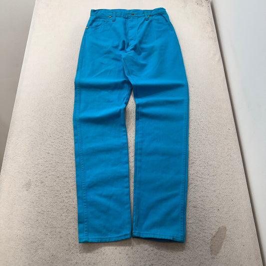 Vintage Wrangler Women's Teal Blue Cotton Jeans Pockets Classic Logo Size W29