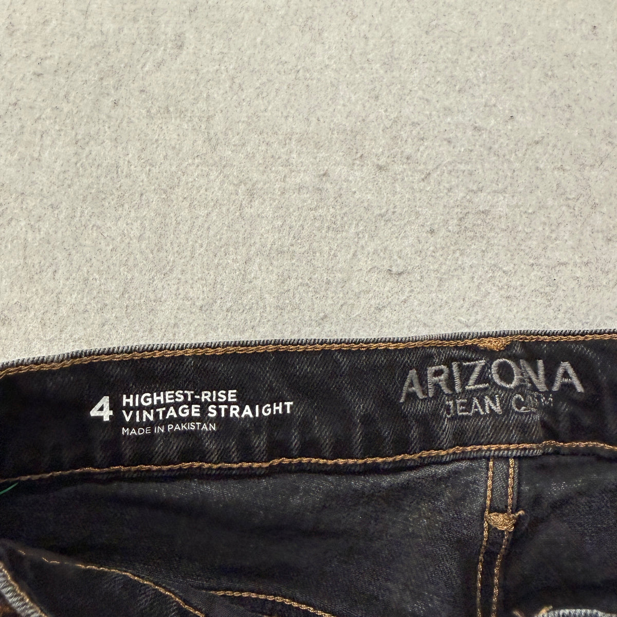 Arizona Jean Co Highest Rise Vintage Straight Jeans Women's Black Wash Size 4 photo 3