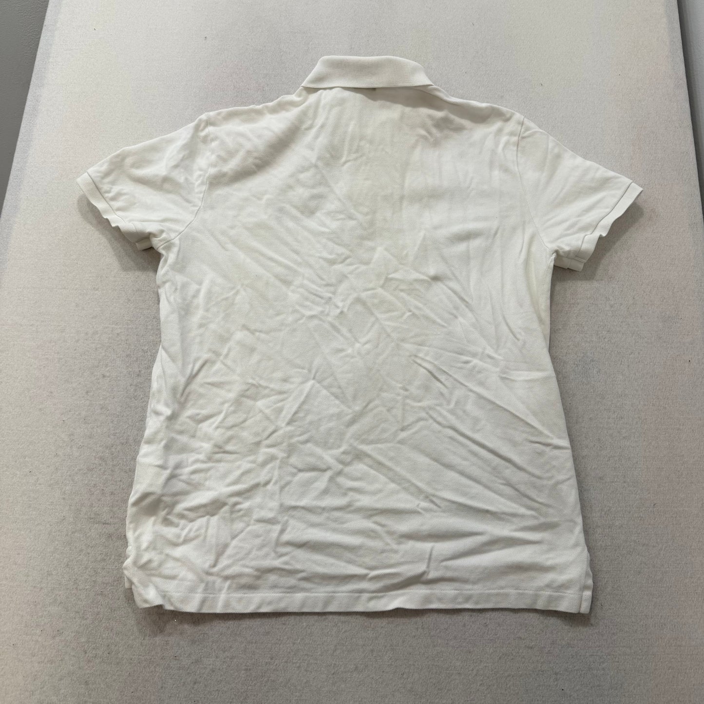 Polo Ralph Lauren Men's White Cotton Slim Fit Polo Shirt Short Sleeves Size L