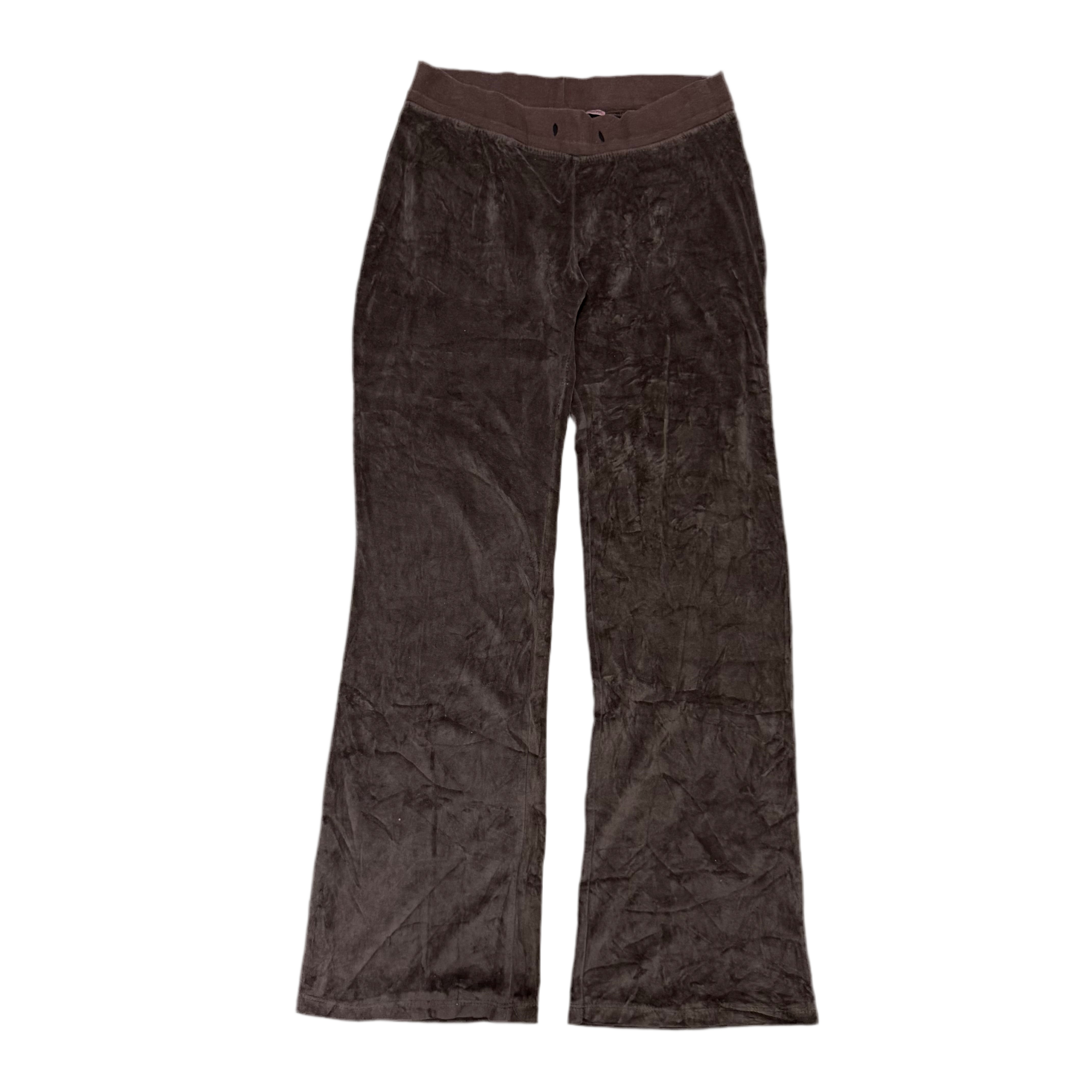 Brown VINTAGE Velour Juicy Couture Flared Pants w/ BACK POCKETS SIZE M