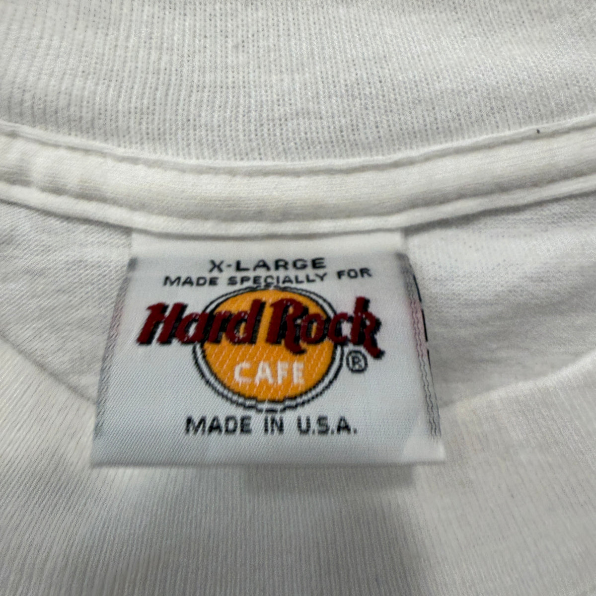 Hard Rock Cafe Atlanta tee brand and size tag