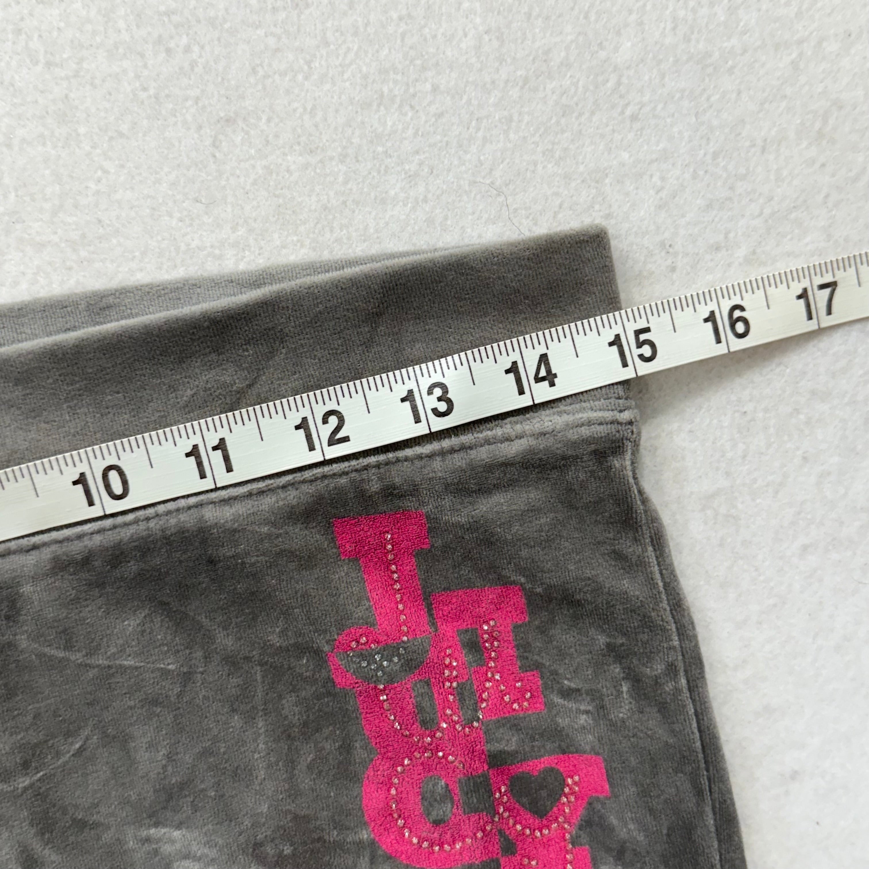 Vintage Juicy Couture Dark Grey Velour Ankle Zipper Crest Pants Size S