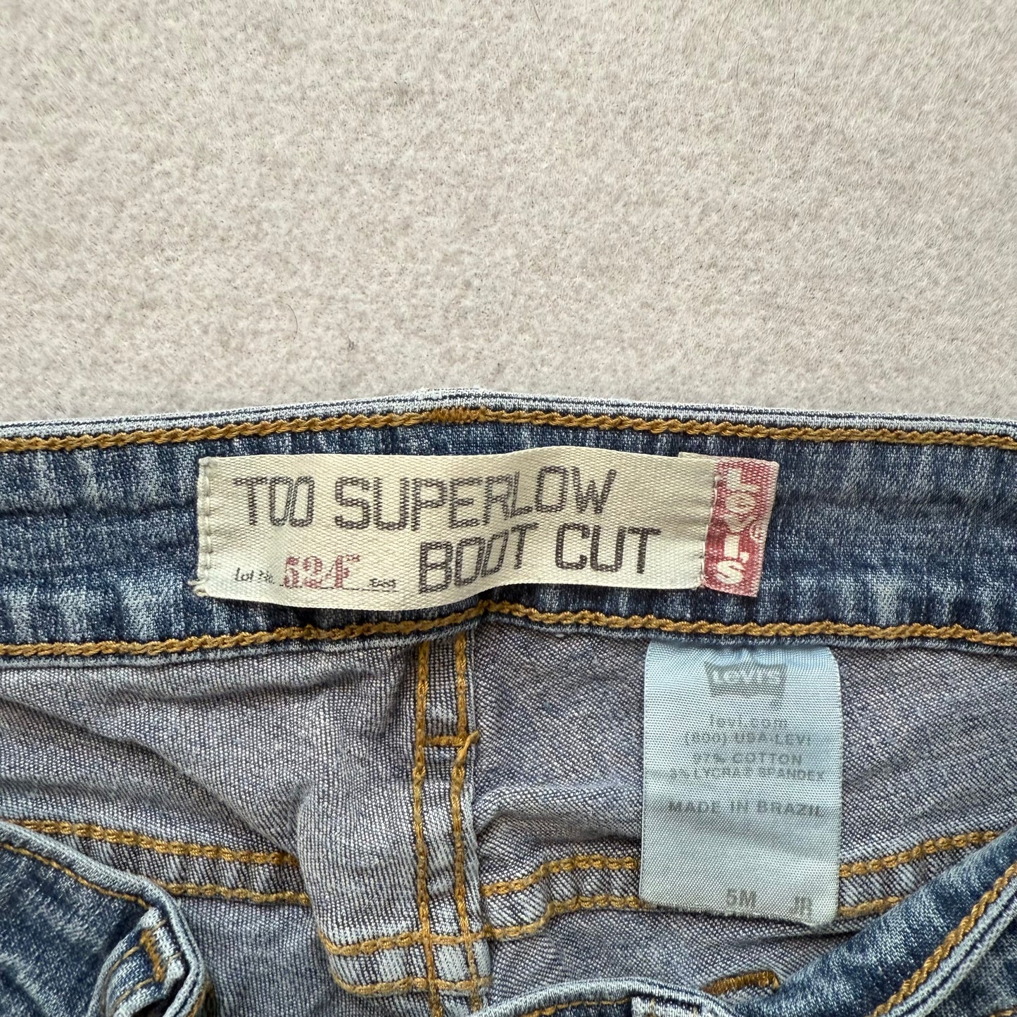 Levi's Strauss & Co 524 Too Superlow Womens Blue Denim Bootcut Jeans Y2K Size 5M