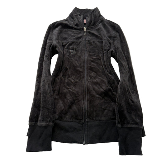 Vintage Juicy Couture Women's Choclate Brown Velour Zip-Up Track Jacket Y2K - S
