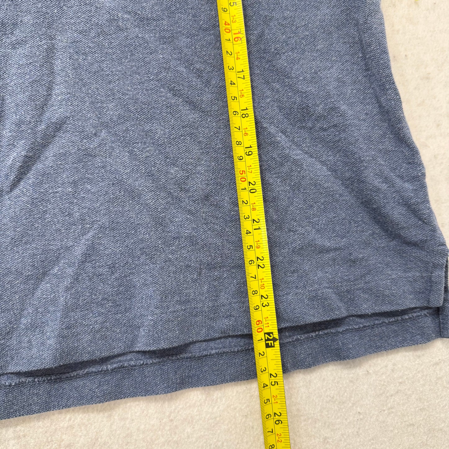 Ralph Lauren The Skinny Polo Women's Navy Cotton Polo Shirt Cap Sleeves Size L