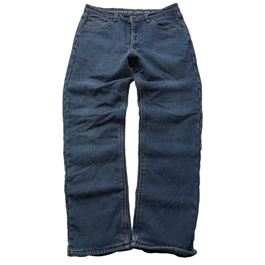 Smiths Workwear Mens Blue Straight Leg Denim Jeans Fleece Lined Stretch Size W35