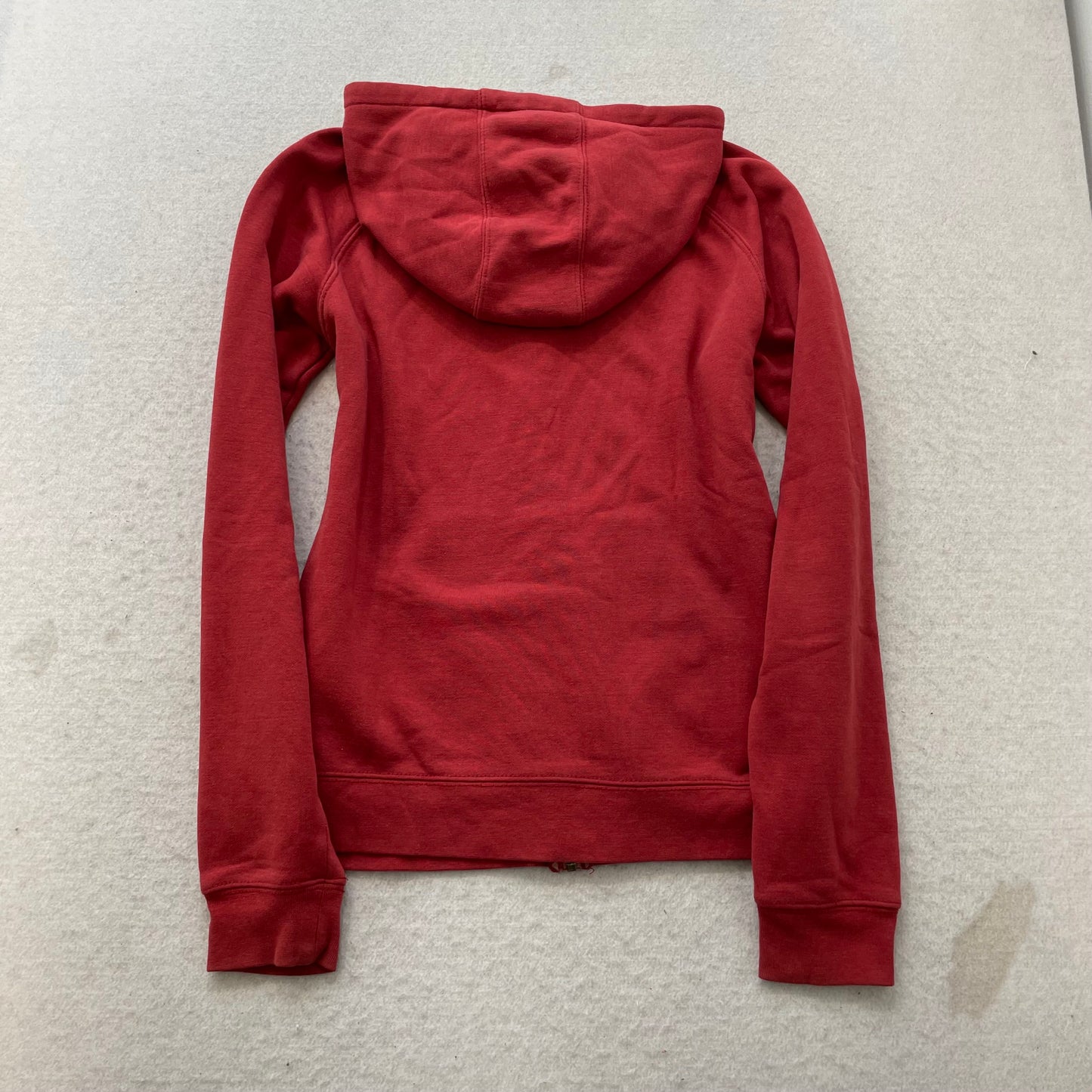 Carhartt Women's Red Cotton Blend Zip-Up Hoodie Drawstring Pockets Logo Size S