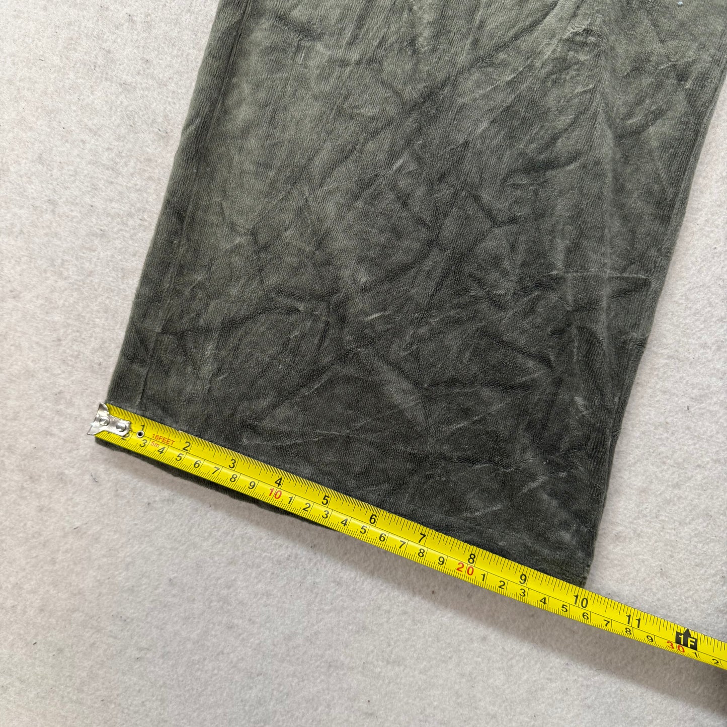 Vintage Juicy Couture Women's Army Green Velour Flare Wide Leg Track Pant Size S