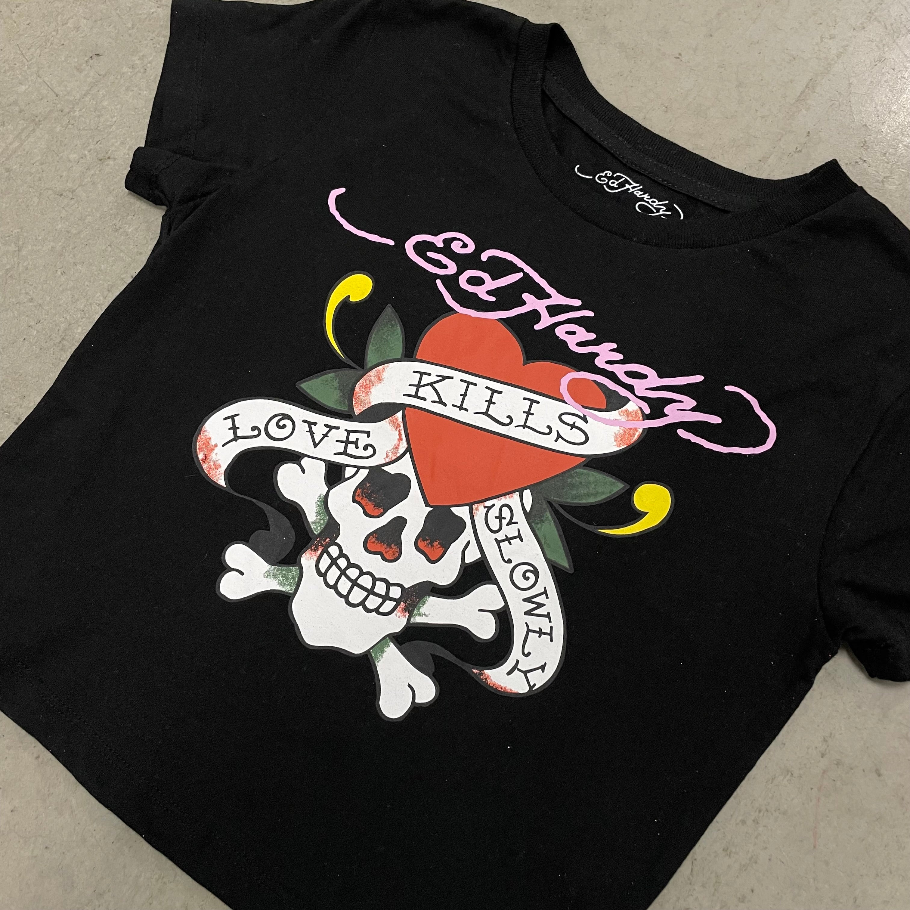 ED HARDY “LKS Skull” BLACK BABY TEE