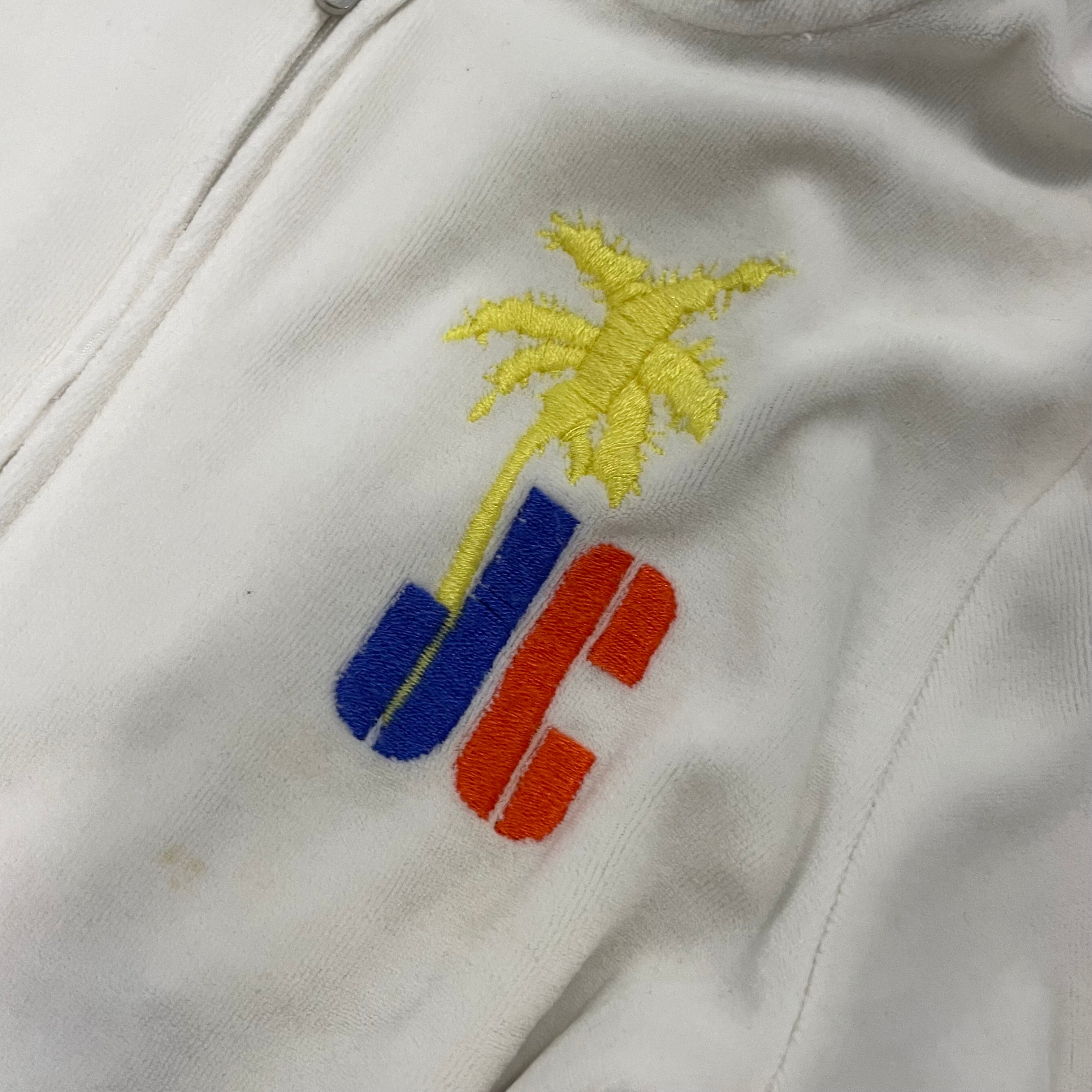 White Velour Juicy Couture Hoodie w/ RARE DESIGN SIZE L