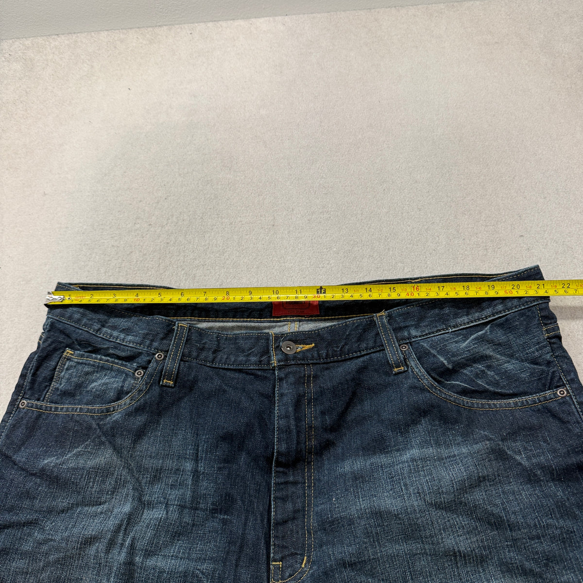 Foundry Supply Co Denim Jeans Men's Dark Wash Blue Relaxed Straight Size 42 photo 4