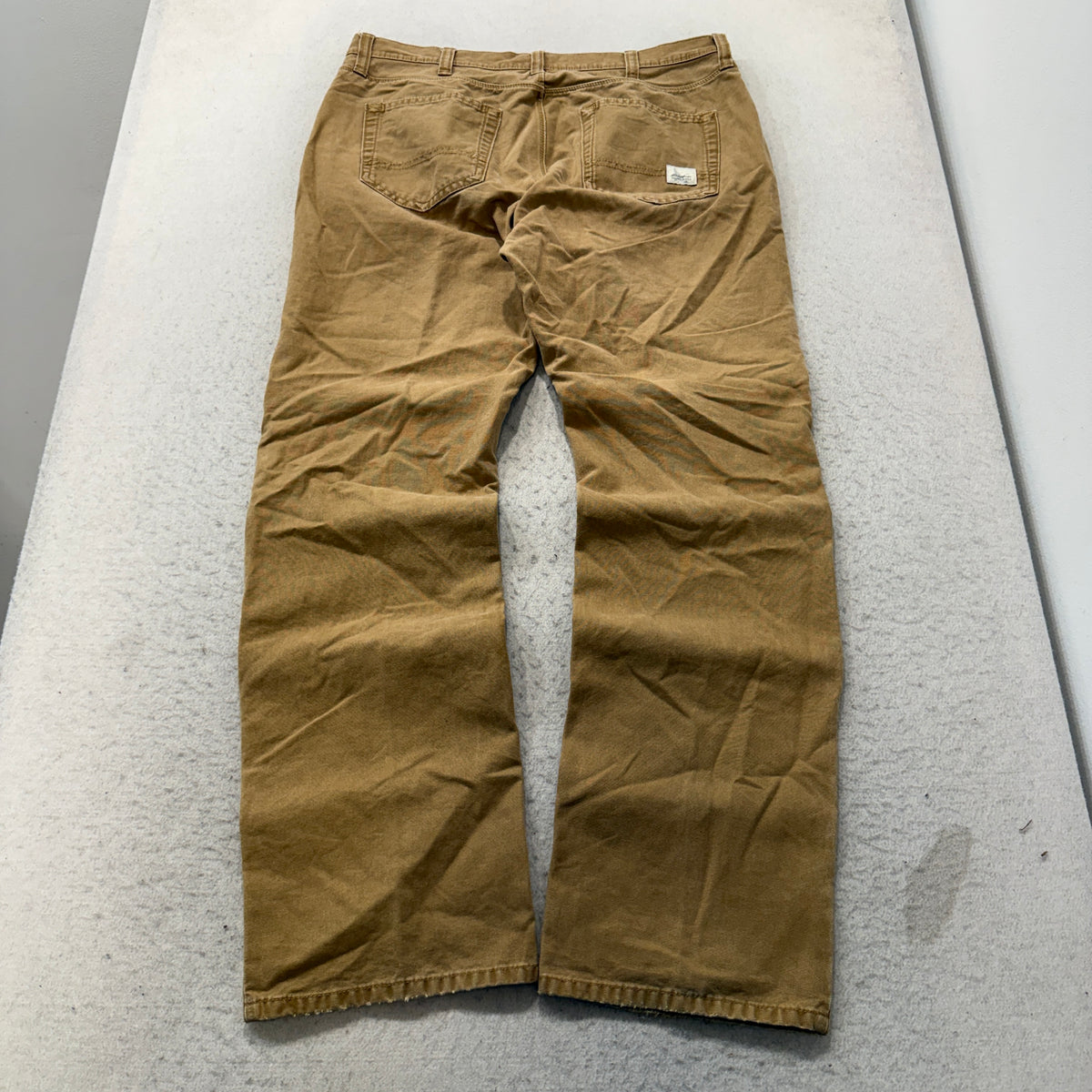 Eddie Bauer Straight Fit Canvas Pants Men's Tan Brown Cotton Five Pocket Size 36x34 photo 2