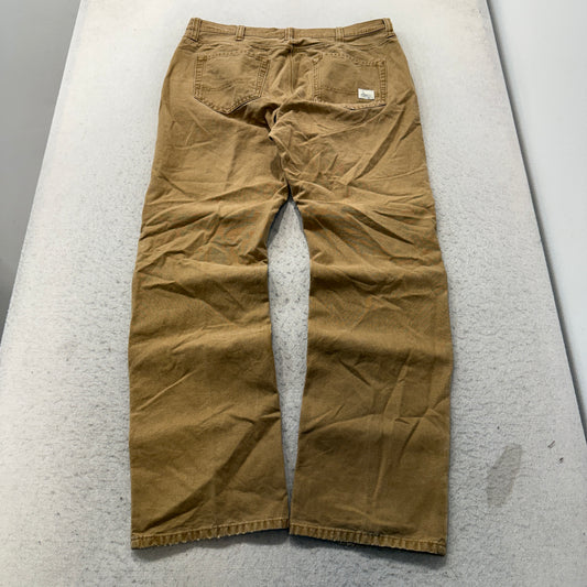 Eddie Bauer Straight Fit Canvas Pants Men's Tan Brown Cotton Five Pocket Size 36x34 photo 2