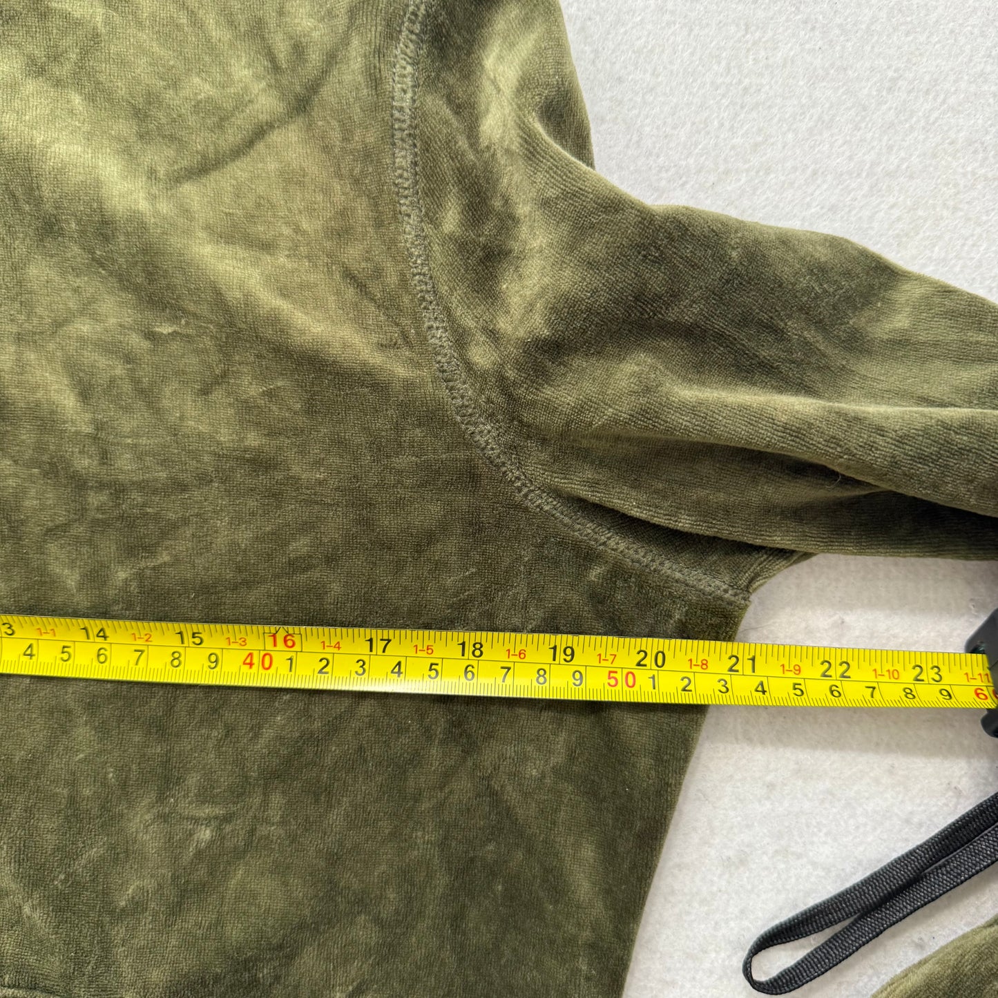 Juicy Couture Women's Olive Green Velour Zip Up Hoodie Loungewear Y2K Size XL