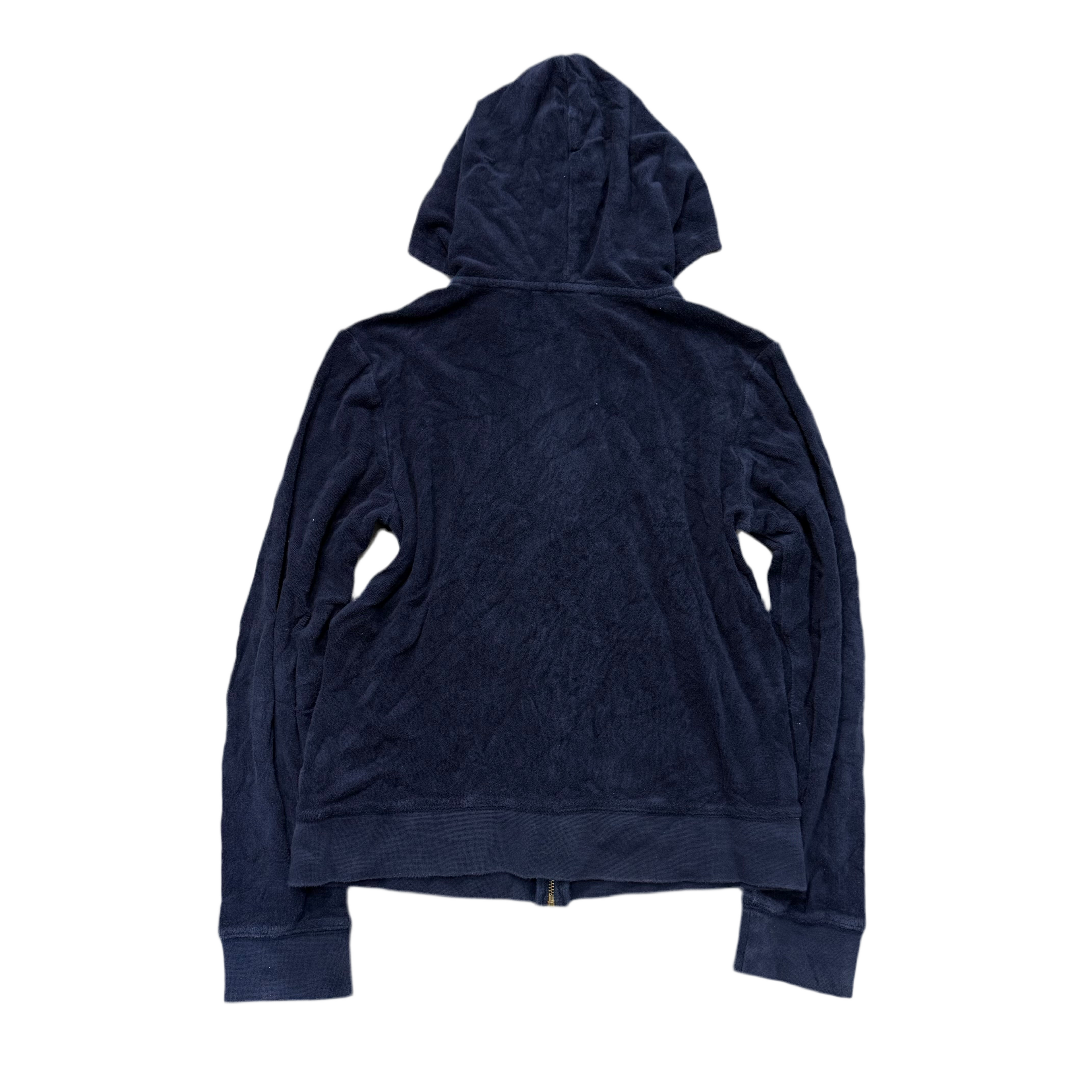 Navy Blue Juicy Couture Hoodie w/ Bling Zipper SIZE L