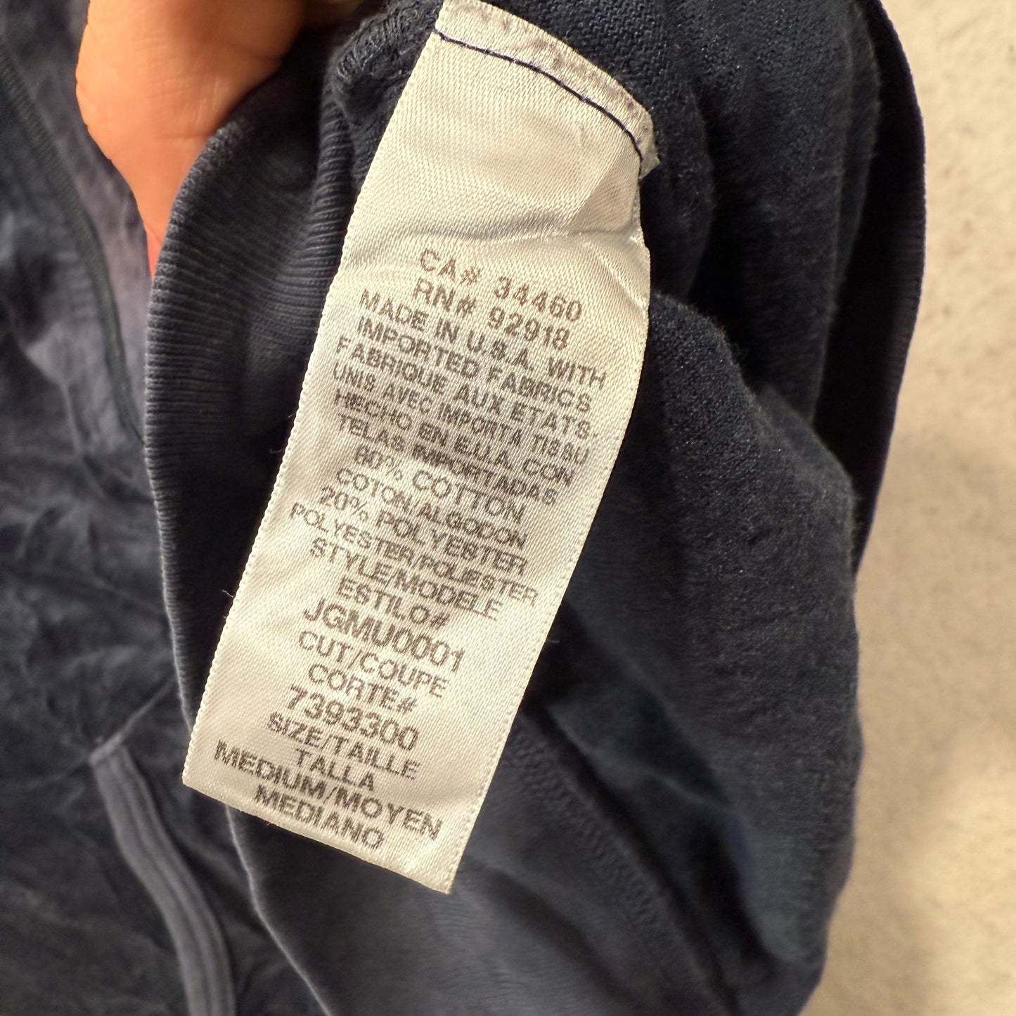 Juicy Couture “Scottie Dogs” Navy Velour Zip Up Hoodie Rhinestones Logo Size M