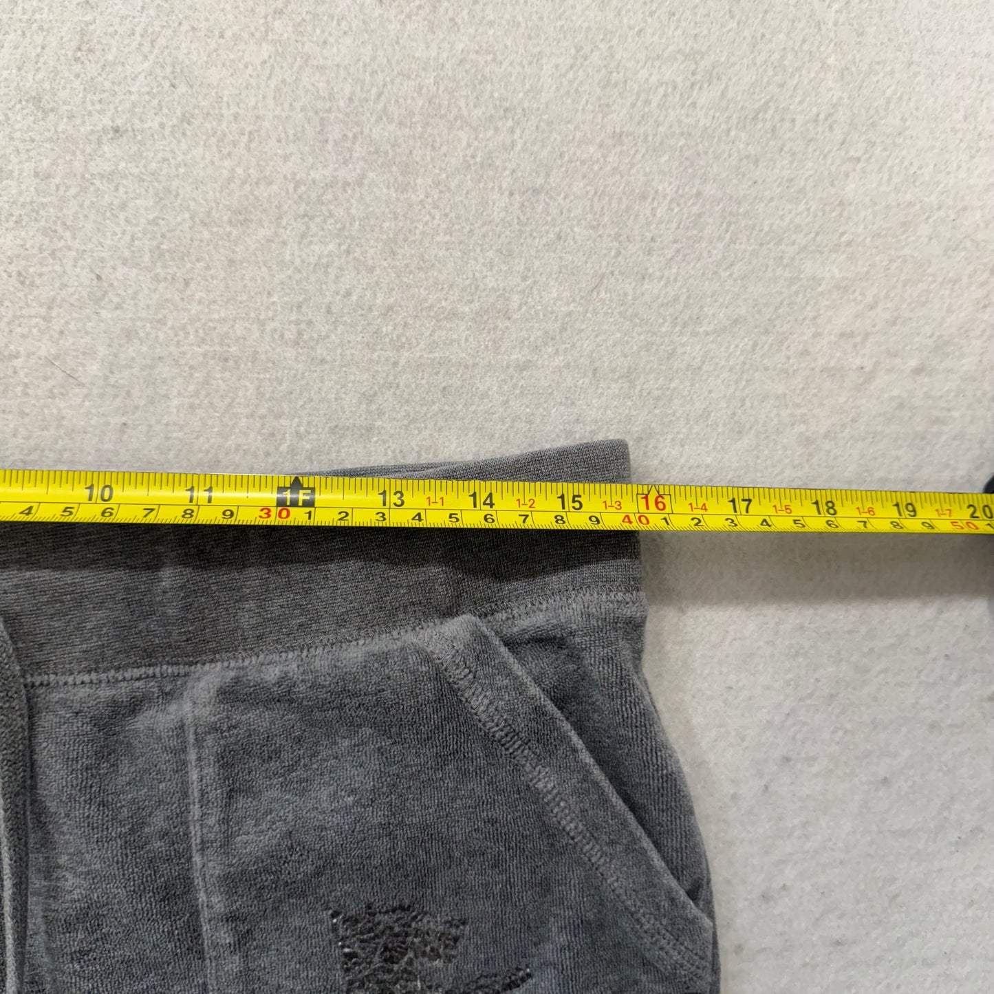 Juicy Couture Women's Gray Velour Flared Track Pants Pockets Loungewear Size S