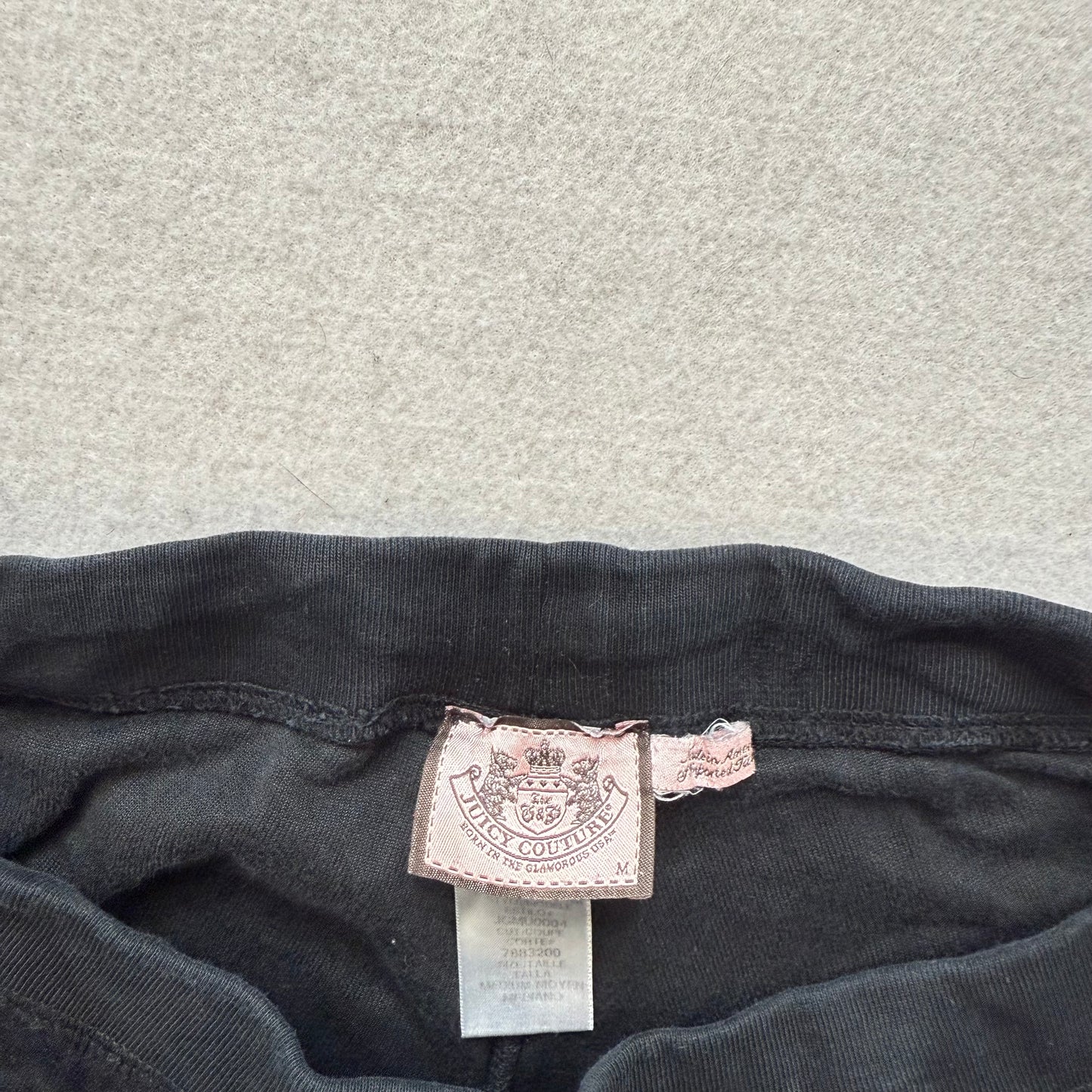 Juicy Couture Women's Black Velour Flared Track Pant Low Rise Loungewear Size M
