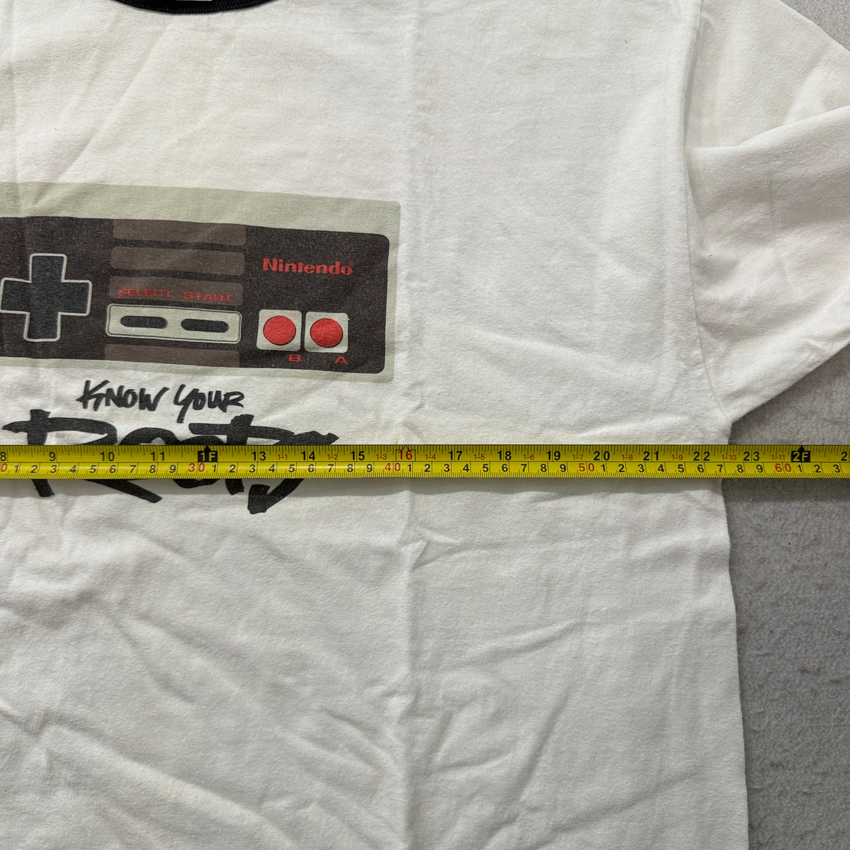 Nintendo NES ringer tee chest measurement
