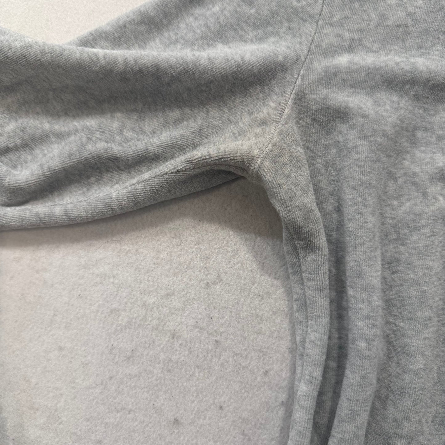 Juicy Couture Gray Velour Tracksuit Set Zip Up Hoodie & Flared Pants Y2K Size S