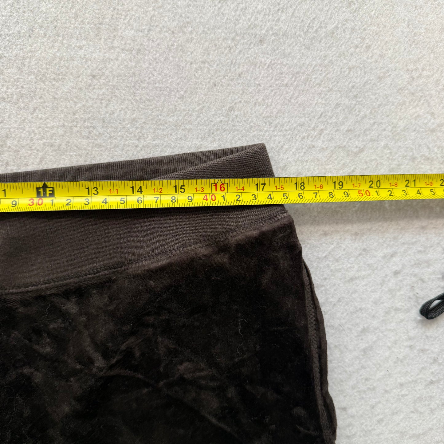 Juicy Couture Women's Dark Brown Velour Flared Leg Track Pants Drawstring Size L