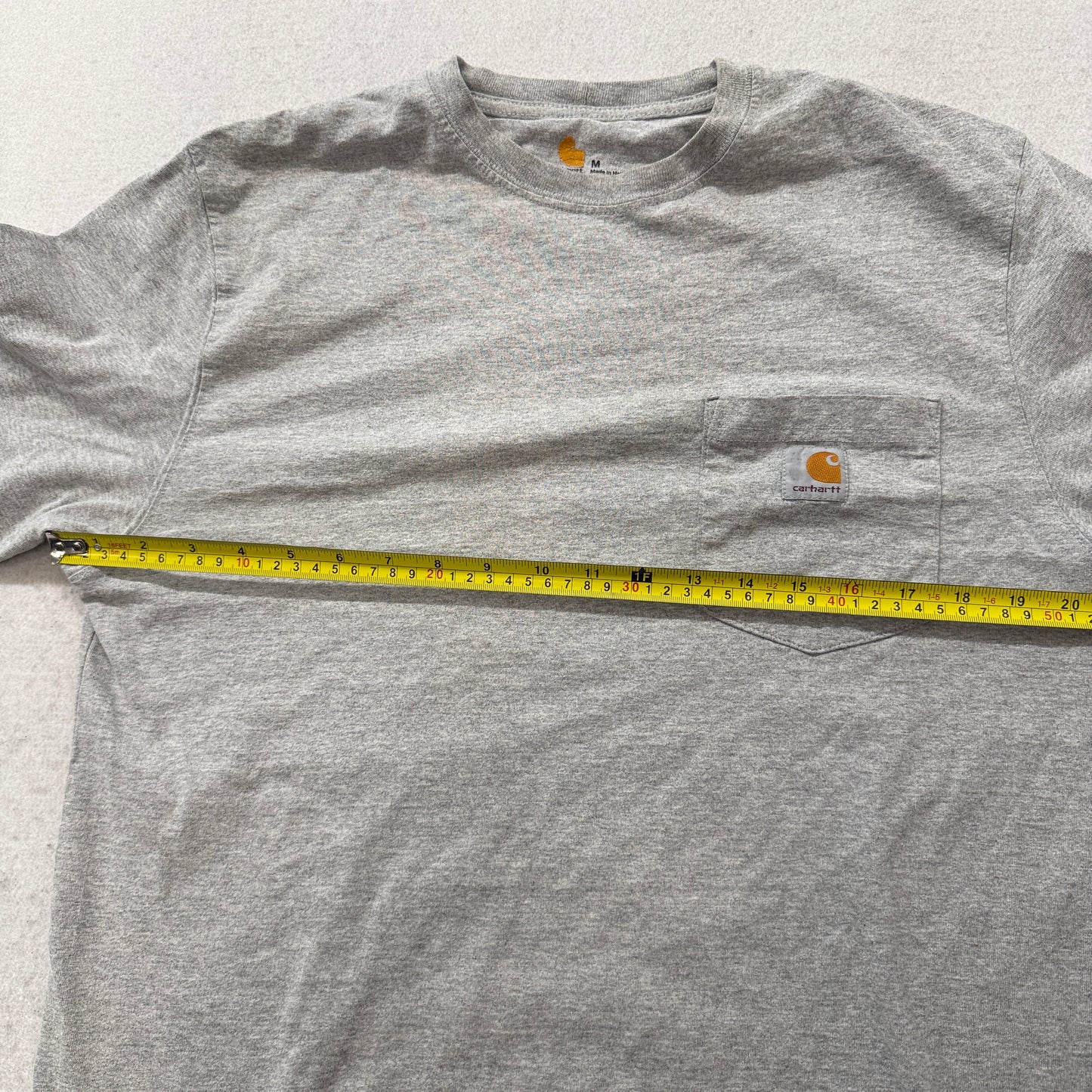 Carhartt Original Fit Men's Grey Cotton Blend T-Shirt Short Sleeve Pocket Size M